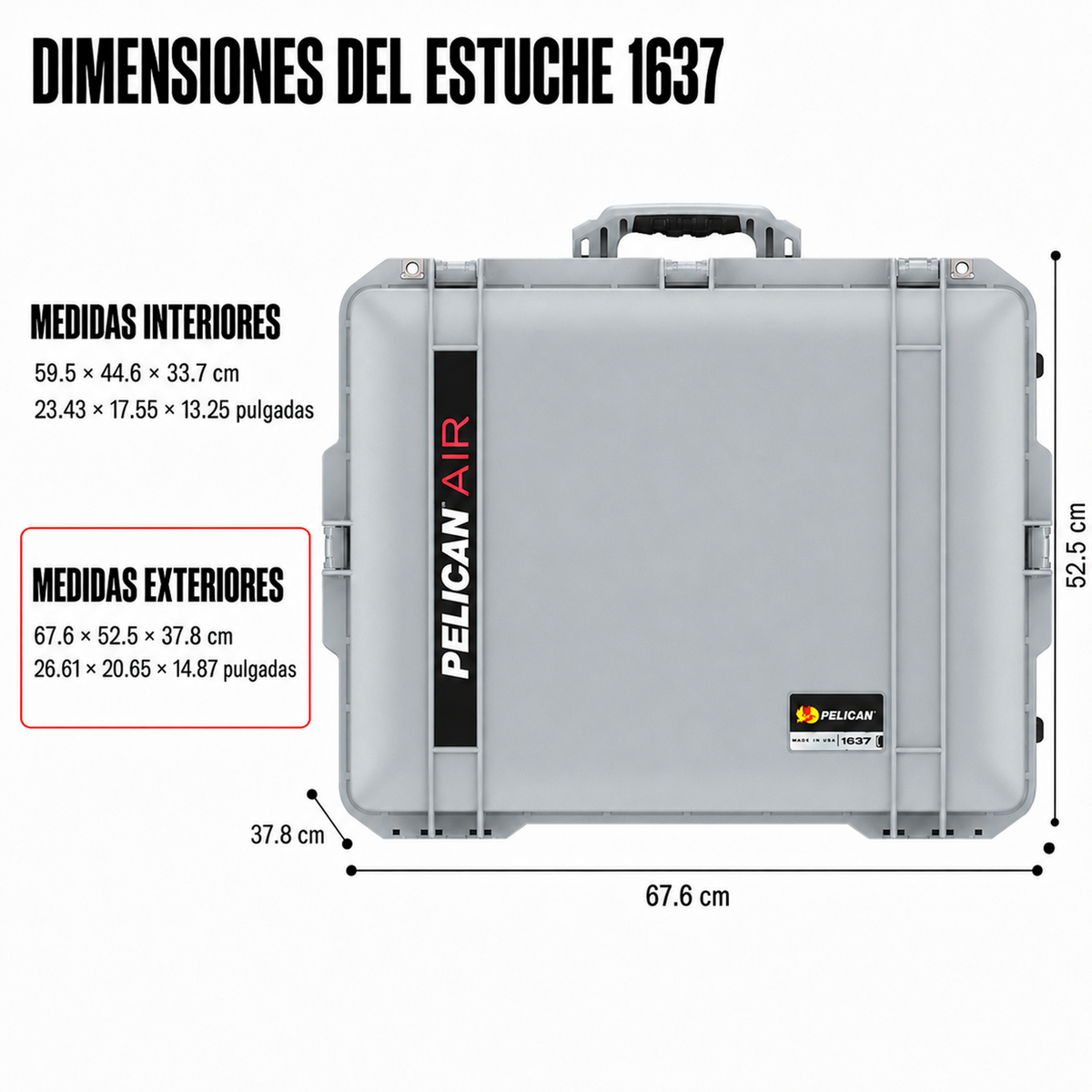 Estuche Pelican Air 1637 Silver #color_Silver