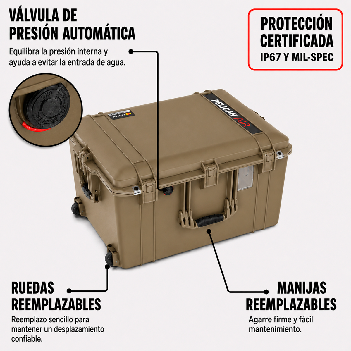 Estuche Pelican Air 1637 Desert Tan #color_Desert Tan