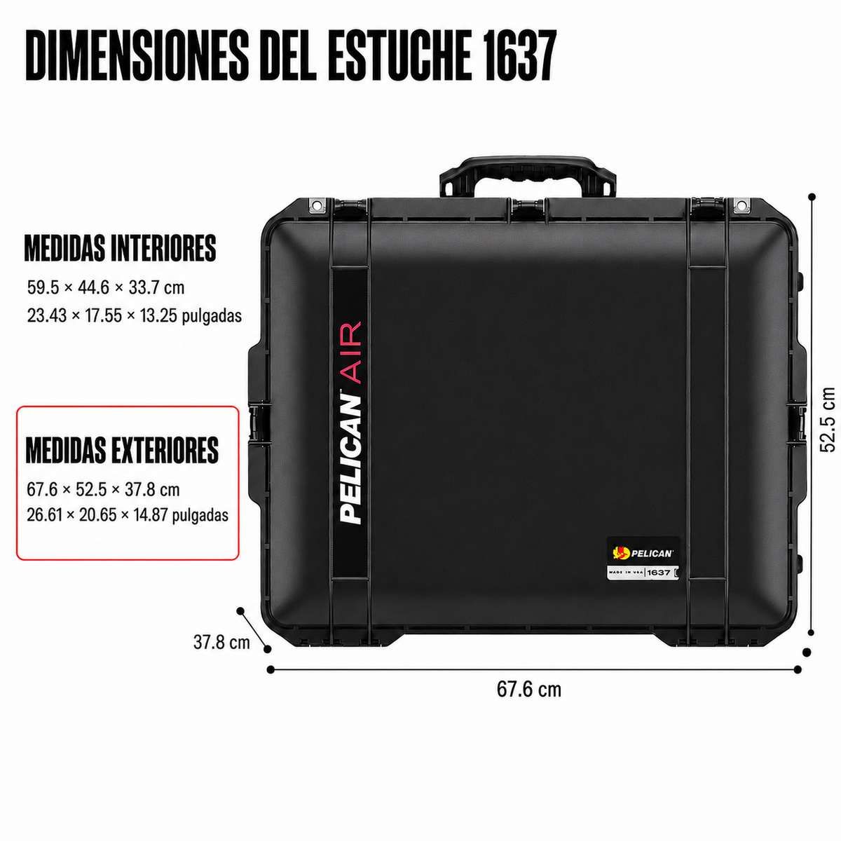 Estuche Pelican Air 1637 Black #color_Black